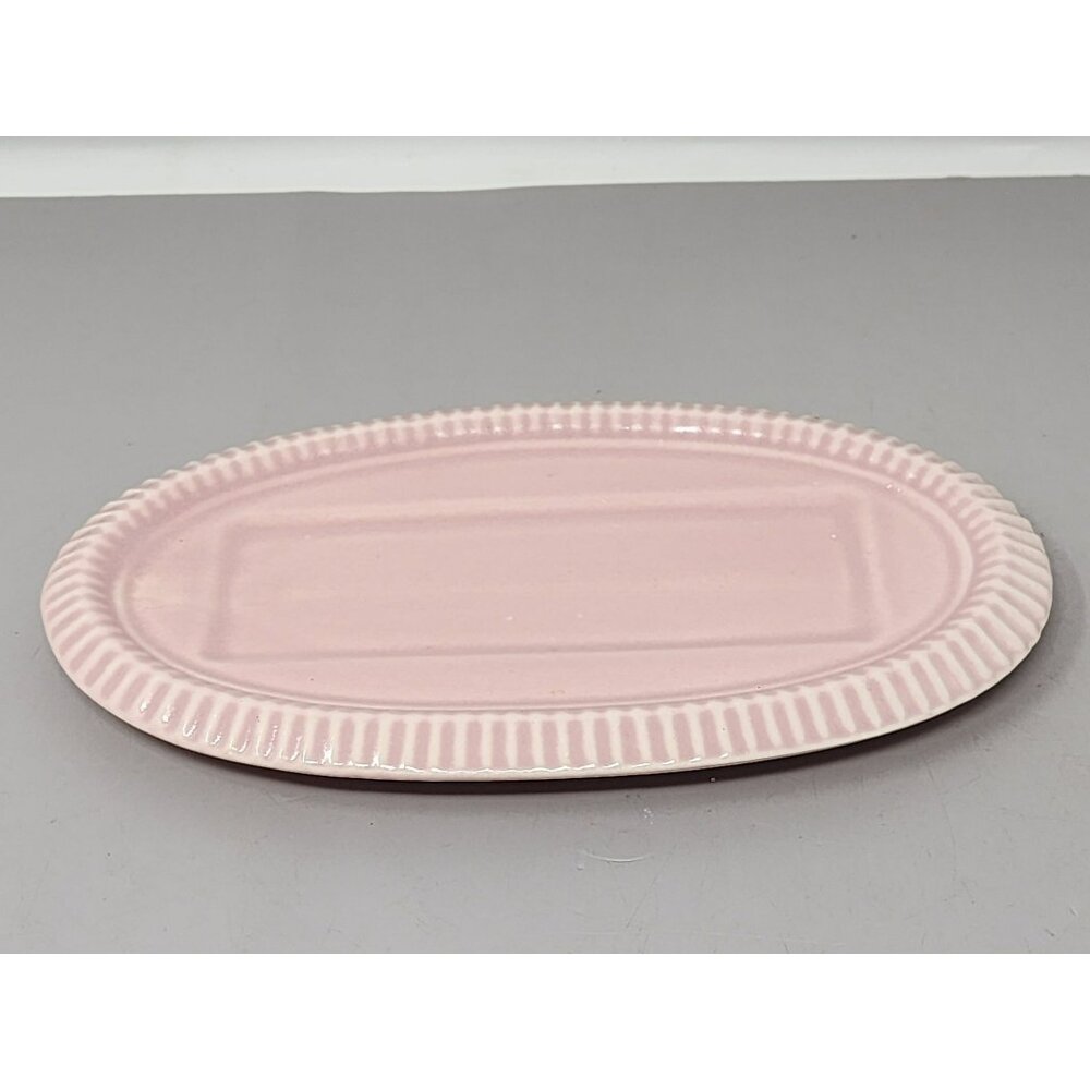 Vintage MCM Red Wing USA Pink Ceramic Oval Butter Plate‎ (No Lid)